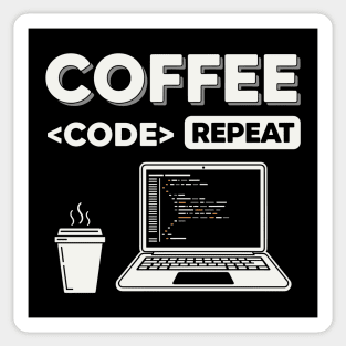 Coffee Code Repeat Sticker